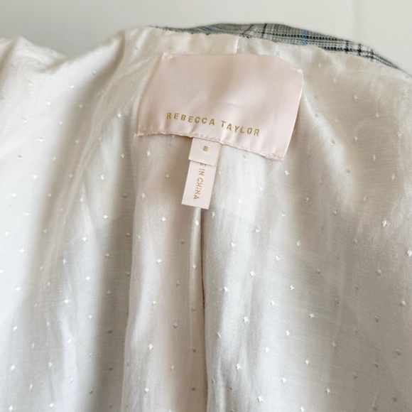 Rebecca Taylor windowpane plaid double breasted jacket blazer size 8 - Picture 9 of 10